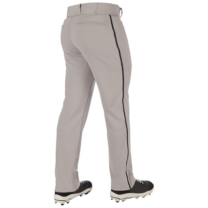 CHAMPRO Boys' Triple Crown 2.0 Open Bottom Baseball Pants with Braid Grey, Black