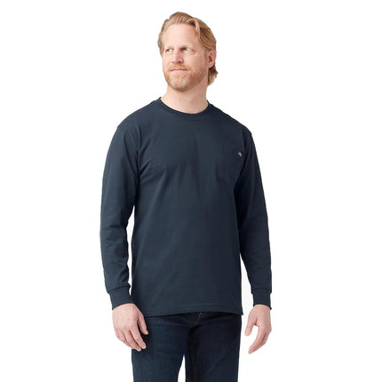 Dickies, Men's, Heavyweight LS Pocket TEE Relaxed, Dark Navy, M