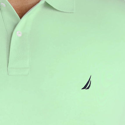 Nautica Men's Classic Fit Short Sleeve Solid Soft Cotton Polo Shirt, Ash Green, XL Tall