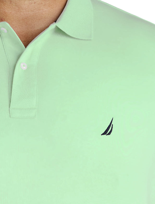Polo Nautica en coton doux à manches courtes de coupe classique, grande taille, pour homme, vert cendré, 3X