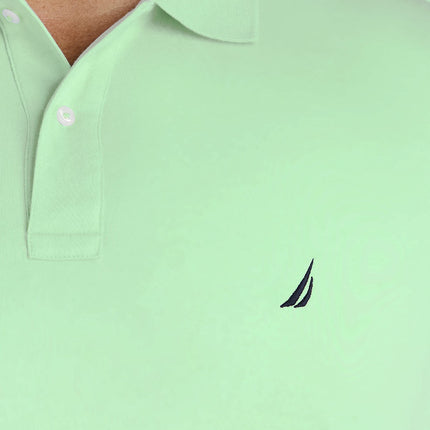 Nautica Men's Classic Fit Short Sleeve Solid Soft Cotton Polo Shirt, Ash Green, XL Tall