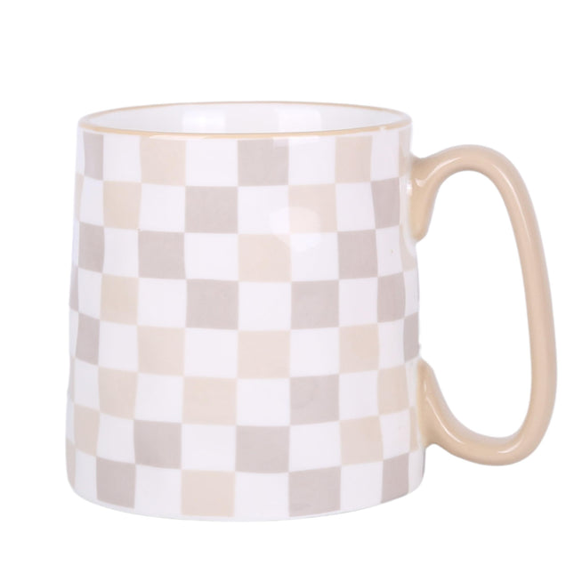 10 Strawberry Street Bella Neutral Check Mug