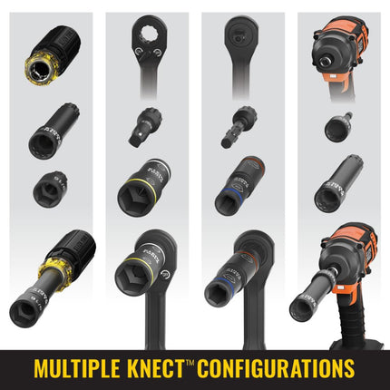Klein Tools 32500HDRT KNECT Multi-Bit Screwdriver/Nut Driver, Ratcheting Impact Rated 11-in-1 Tool with Phillips, Slotted, Square and Torx Tips