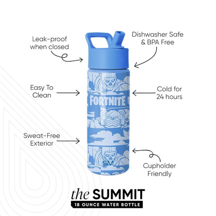 Simple Modern Fortnite Water Bottle with Straw Lid | 18oz