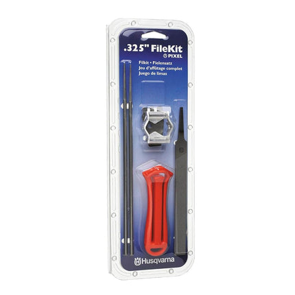 Husqvarna X-Cut SP33G Chainsaw File Kit for .325-Inch Pixel Chainsaw Chains, Sharpening Kit Includes Handle, Combination Guide, Flat and Round Files