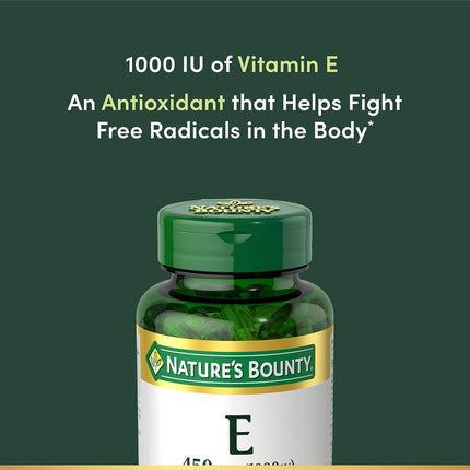 Nature's Bounty Vitamin E 1000 IU Pure dl-Alpha, 60 Softgels