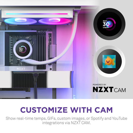NZXT Kraken Plus 240 RGB - 240mm AIO CPU Cooler, LCD - White