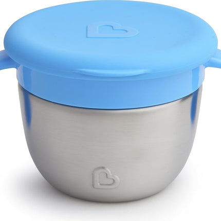 Munchkin� Snack+� Stainless Steel Snack Catcher Cup with Lid, 9 Ounce, Blue, 1 Pack