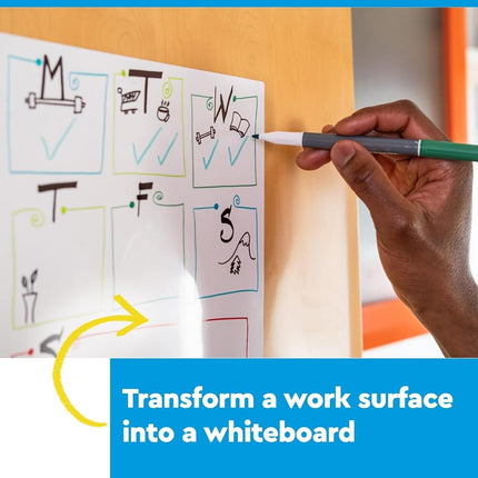 Post-it Easy Erase Permanent Marker Whiteboard Surface, 9.1 in x 9.1 in
