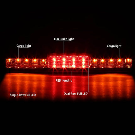 DNA MOTORING 3BL-GMC99-LED-RD Red Lens LED High Mount 3rd Third Brake Light [Compatible with 1999-2007 Silverado 1500-3500& Classic / 1999-2007 Sierra 1500-3500 & Classic]
