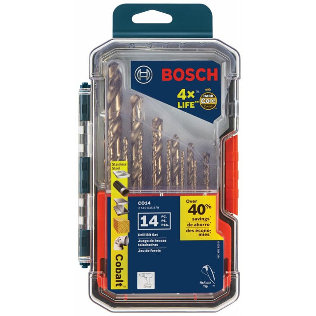 BOSCH CO14 14-Piece Cobalt Metal Drill Bit Set