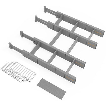 SpaceAid Bamboo Drawer Dividers with Inserts and L