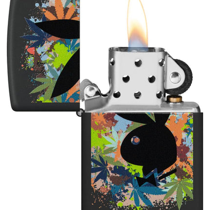 Zippo Playboy Rabbit Head Silhouette Black Matte Pocket Lighter