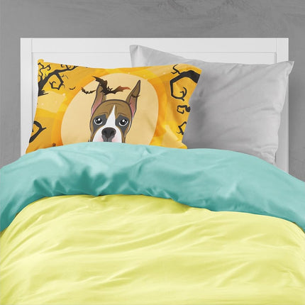 Caroline's Treasures BB1781PILLOWCASE Halloween Boxer Fabric Standard Pillowcase Lightweight Super Soft Easy Care Decorative Artwork Pillowcase, Standard