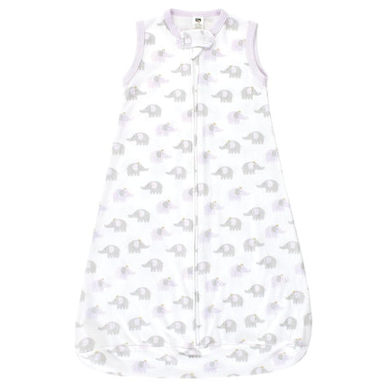 Gigoteuse/sac de couchage portable à manches longues en coton Hudson Baby, motif éléphants, couleur lilas, tailles 3-9 mois