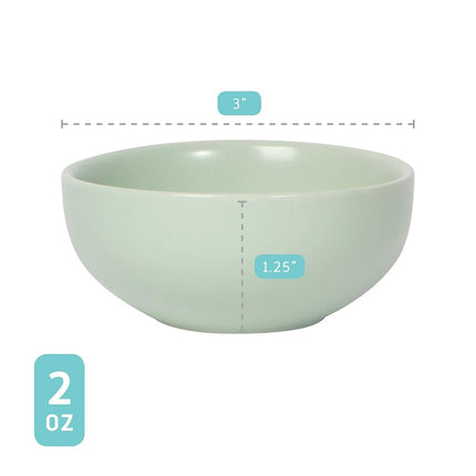 Now Designs Leaf Ceramic Pinch Bowl Set, Mini Bowls for Dipping and Seasoning-Soy Sauce Dish, Set of 6, 2 oz
