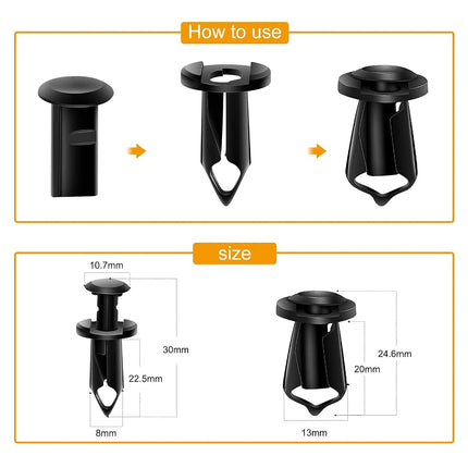 GOOACC 70PCS Engine Under Cover Splash Shield Guard Body Bolts Bumper Fender Liner Push Retainer Fastener Rivet Clips (GRC-100)
