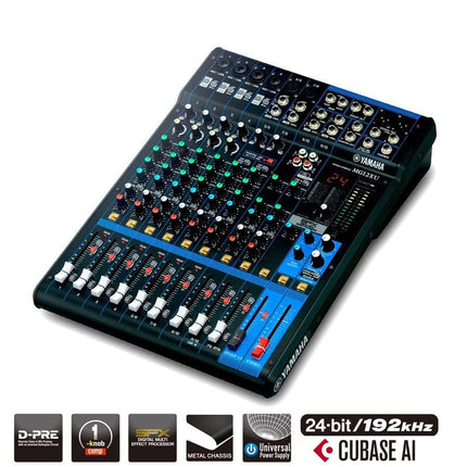 Yamaha MG12 Mixer - Compact mixer with 12 input channels, 2 group buses, 2 AUX and D-PRE mic preamps