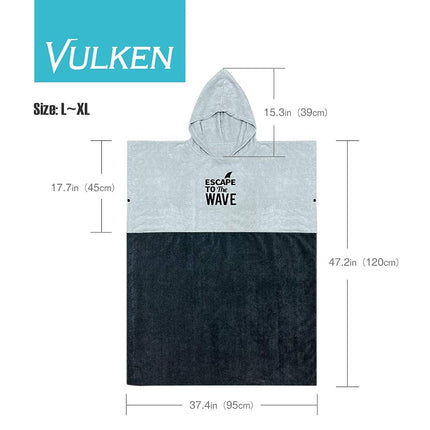 VULKEN Portable Changing Robe, Surf Poncho for Beach & Water Activities