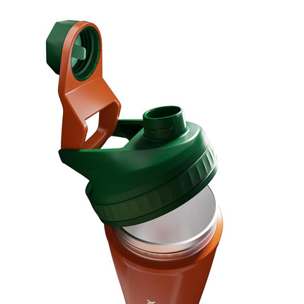 VOLTRX ChillMix Shaker Bottle Insulated Stainless Steel - USB C Rechargeable Electric Protein Shake Mixer, Shaker Cups for Protein Shakes and MealReplacement,(Neon Carrot)