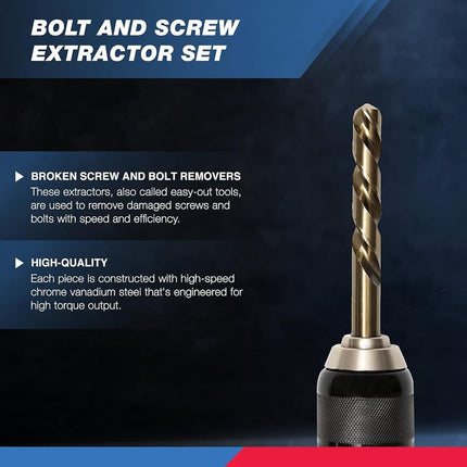 NEIKO 04202A Master Screw Extractor | 55 Pieces Broken Bolt Remover | Multi Spline, Extractor Pins, Spiral and Nut Extractors | 5/64” to 1/2" | Stripped Screws, Studs, Fittings and Lugs Extraction