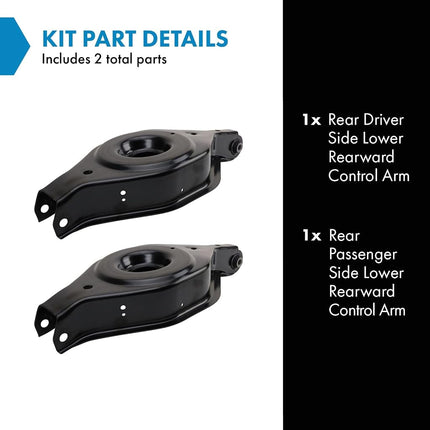 Juego de brazos de control traseros inferiores TRQ, lado del conductor y del pasajero, compatible con INFINITI QX56 2006-2010, Nissan Armada 2006-2015, Nissan Pathfinder 2005-2012