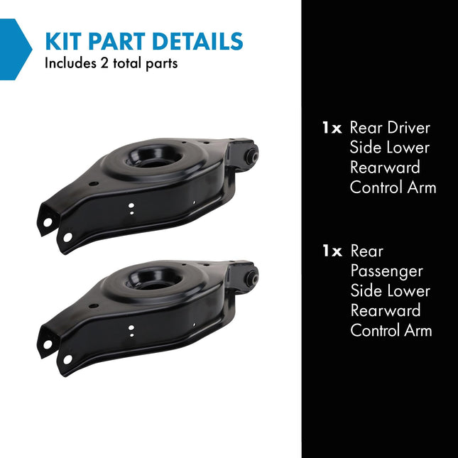 Juego de brazos de control traseros inferiores TRQ, lado del conductor y del pasajero, compatible con INFINITI QX56 2006-2010, Nissan Armada 2006-2015, Nissan Pathfinder 2005-2012