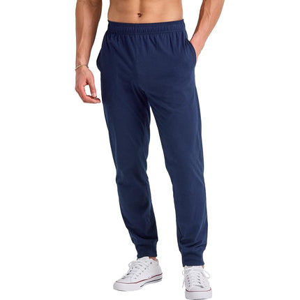Hanes Originals Cotton Joggers, Jersey Sweatpants for Men with Pockets, 30" Inseam, Athletic Navy, Medium