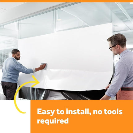 Post-it Dry Erase Whiteboard Film Surface for Walls, Doors, Tables, Chalkboards, Whiteboards, and More, Removable, Stain-Proof, Easy Installation, 3 ft x 2 ft Roll, White, 3 x 2 Feet (DEF3x2)