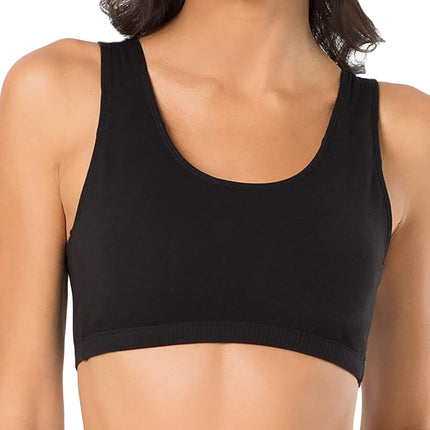 Fruit of the Loom Women's Built Up Tank Style Sports Bra Value Pack, Black/Wht/Wht/Red, 34