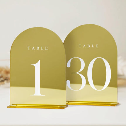 JINMURY Gold Mirror Arch Table Numbers for Wedding