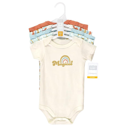 Lot de 5 bodys en coton unisexe Hudson Baby, Magical Rainbow, 6-9 mois