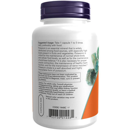 NOW Foods Potassium Citrate 99 Mg 180 Capsules (Pack Of 2)