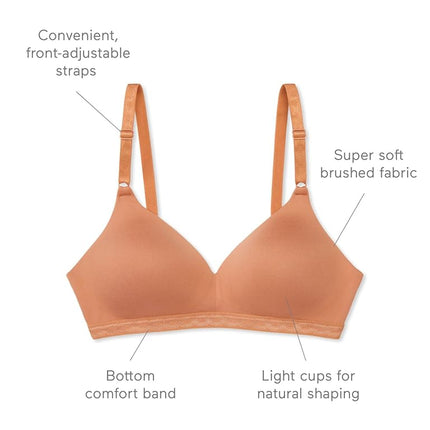 Warner's Women's Blissful Benefits Super Soft Wireless Lightly Lined Comfort Bra Rm1691w T-Shirt, Opaque, Toasted Almond, 38C