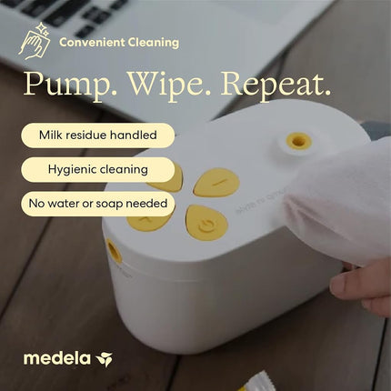 Medela Quick Clean Breast Pump and Accessory Wipes 90ct, 3 Packs of 30 Count, Resealable, Convenient and Hygienic On The Go Cleaning for Tables, Countertops, Chairs, and More