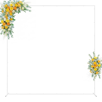 Wokceer Wedding Arch Backdrop Stand Square 8 x 8 FT White Backdrop Stand Metal Balloon Arch Frame for Wedding Birthday Party Garden Arbor Anniversary Event Decor