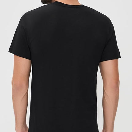 POLO RALPH LAUREN Men's Classic Fit Cotton Crew Undershirt 3-Pack, 3 Black/Rl2000 Red Pp, Medium (Pack of 3)