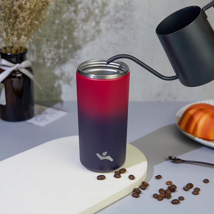 Konokyo Tumbler with Lid, 12 oz Travel Coffee Mug Double Wall Vacuum Stainless Steel Thermal Metal Cup Insulated Water Bottle,Rosy Red