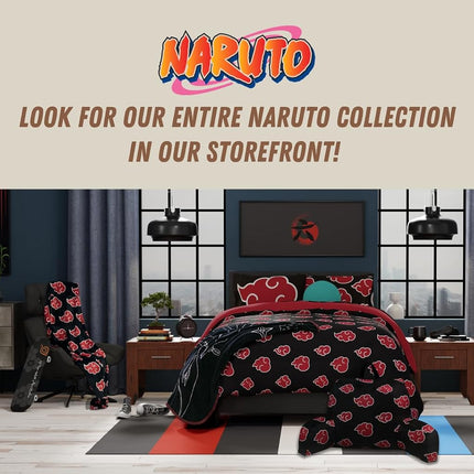 Franco Naruto Anime Akatsuki Cloud Bedding Super Soft and Cozy Wearable Hooded Throw Blanket, 70 in x 50 in (Official Licensed Product) Collectibles