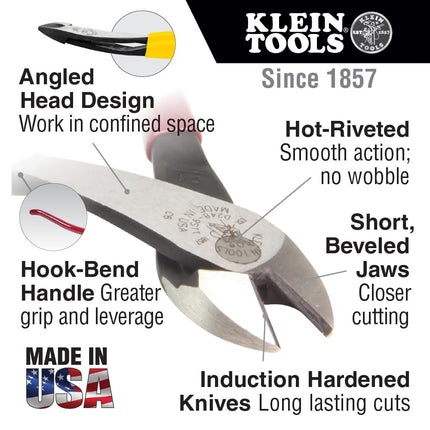Diagonal Cutters, Ironworker Pliers, 9-Inch High Leverage Rebar Cutter and Rebar Bender KLEIN TOOLS D248-9ST, Red