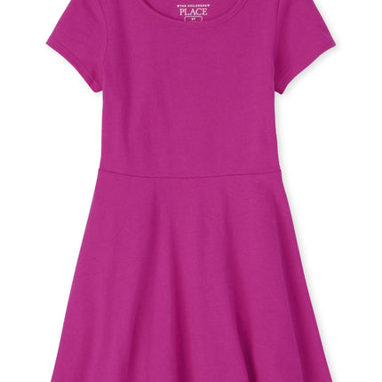 The Children's Place Girls Short Sleeve Solid Plea