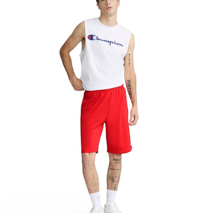 Champion Men's Core Performance Shorts, Knee-Length Training Shorts (Reg. or Big & Tall), Team Red Scarlet C Logo, XX-Large