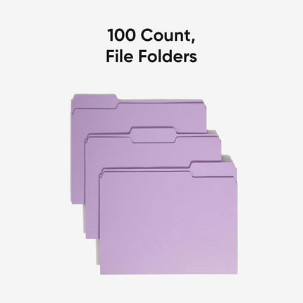 Smead Coloured Lever Arch Files 1/3 Cut Tab Letter Size Lavender 100 per Box (12443) (Pack of 1)