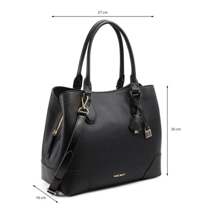 NINE WEST Women's Brooklyn Jet Set Carryall, Black, One Size