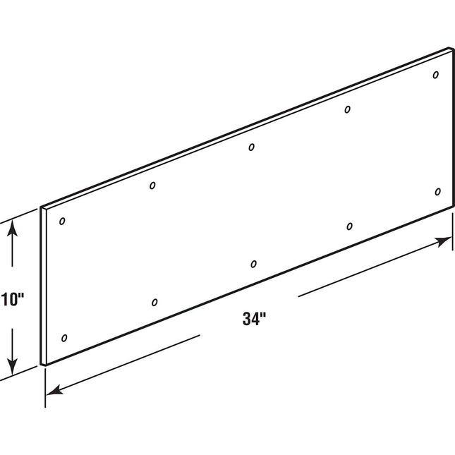 Prime-Line Products J 4622 Door Kick Plate, 10 X 34-Inch, Brite Brass on Aluminum