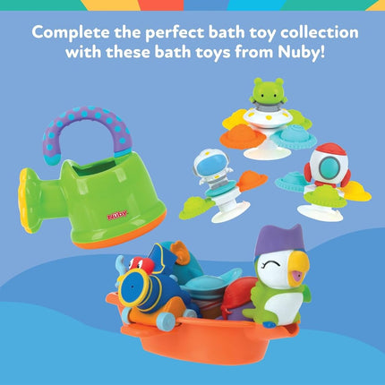 Nuby Floating Interactive Octopus Toddler Bath Toy with 3 Rings, 18M+
