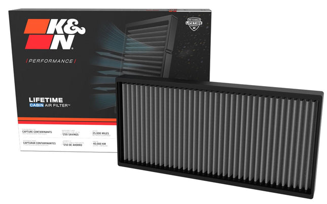 K&N LIFETIME Cabin Air Filter: Premium, Washable, 