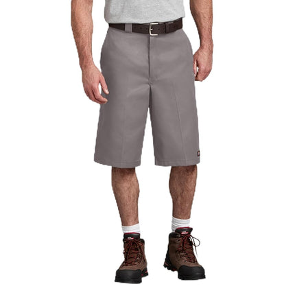 Dickies Mens Loose Fit Flat Front Work Shorts, Silver, 42 Regular