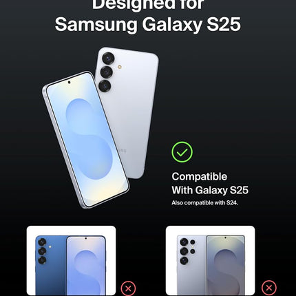 Belkin ScreenForce InvisiGlass Treated Screen Protector for Samsung Galaxy S25, 9H Hardness, Scratch-Resistant Impact Protection w/Align Tray for Easy Application - Made with Recycled Glass