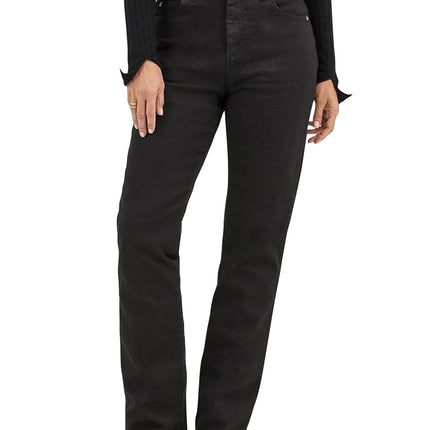 Lee Women's Relaxed Fit Straight-Leg Jean, Black, 